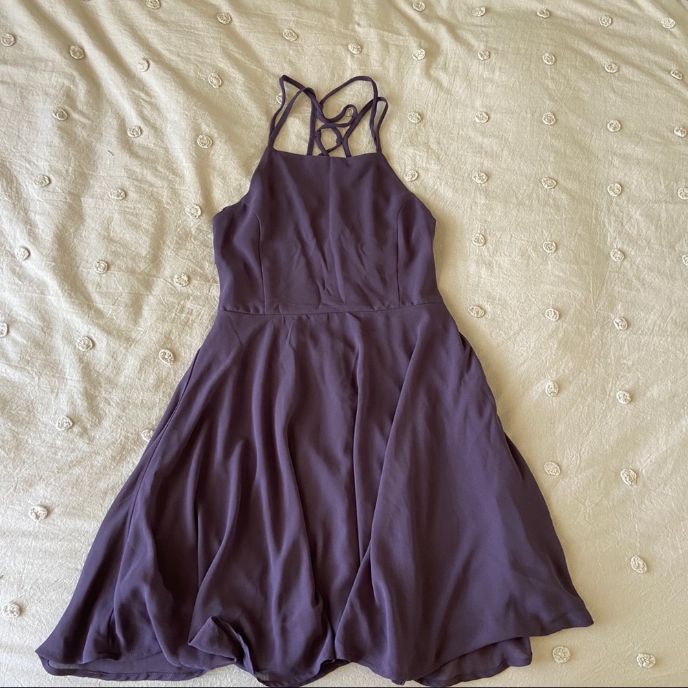 Lulus Good Deeds Dusty Purple Skater Dress